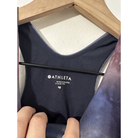 Athleta Women’s Conscious Crop Tank Sports Bra Supernova Tie Dye Med Activewear - Picture 3 of 4